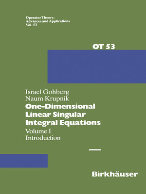 cover image of One-Dimensional Linear Singular Integral Equations